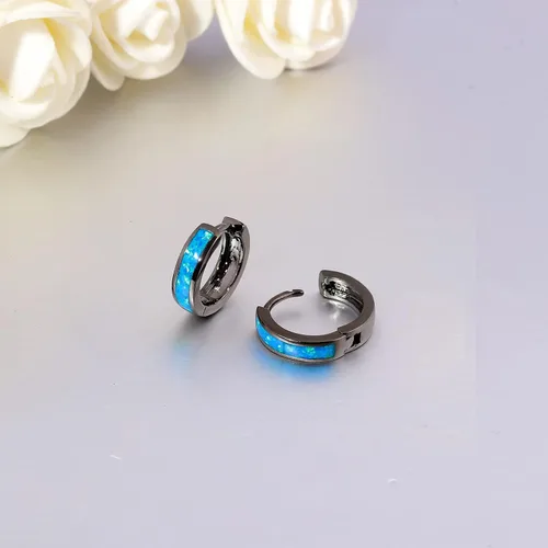 Vista 42 de CiNily Aretes Huggie de ópalo con bisagras, chapados en oro, hipoalergénicos, pequeños aretes de aro para mujeres, adolescentes, niñas, hombres