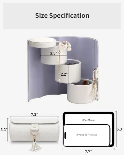 Vista 20 de Vlando Viaggio - Joyero pequeño, caja de almacenamiento para accesorios de viaje