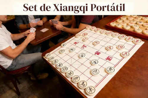 Vista 3 de MAGIKON Juego de ajedrez chino, plástico duro Xiangqi con caja 1.2in piezas