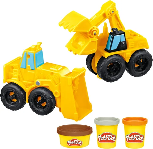 Vista 9 de Play-Doh Juego de camiones de construcción de excavadora y cargador