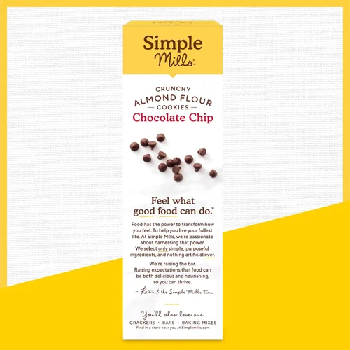 Vista 6 de Simple Mills Galletas crujientes de harina de almendras, chispas de chocolate, sin gluten, vegano, bocadillos saludables, hechos con aceite de coco