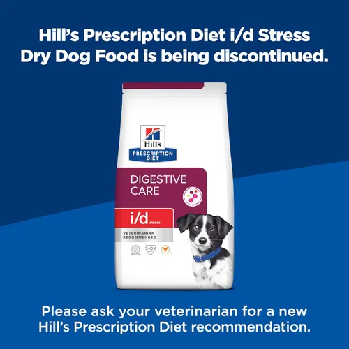 Vista 2 de Hill's Prescription Diet i/d Stress Digestive Care Alimento seco para perros # 1 recomendado por veterinarios, receta de pollo, 8 libras. Bolsa