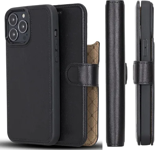 Vista 7 de VENOULT - Funda tipo cartera compatible con iPhone 14 Plus para hombre o mujer, 14 Pro / 14 Pro MAX / 13 MAX de cuero genuino de grano completo