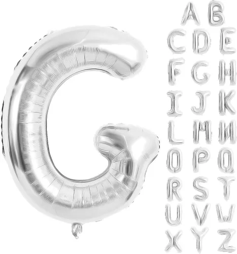 Vista 94 de Globos de letras azules de 40 pulgadas, globo grande del alfabeto de aluminio de Mylar para decoración de cumpleaños, boda, aniversario, graduación
