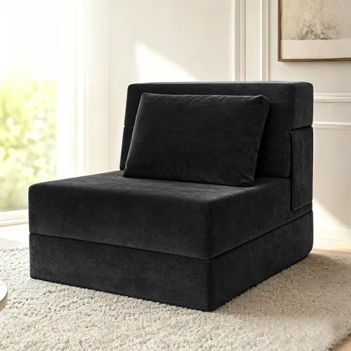 Vista 16 de Sofá Cama Plegable con Colchón, Sofá Cama Plegable con Funda para Silla de Cama con Almohada para Sala de Estar Oficina en Casa