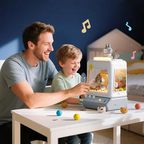 Vista 7 de Skirfy Máquina de garras espaciales para niños, máquina expendedora de juegos electrónicos grande, dispensador de dulces para niños, cumpleaños