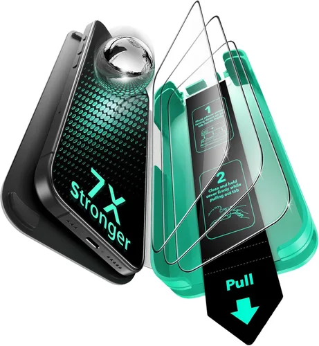 Vista 16 de ESR - Juego de 3 protectores de pantalla de vidrio templado 9H+ para iPhone Air, [grado militar a prueba de roturas], con tecnología antirreflejo