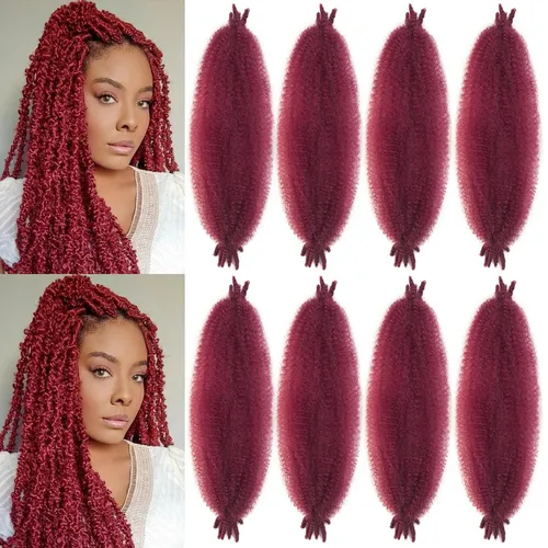 Vista 43 de Extensiones de cabello trenzado con resorte Marley Twist de 8 pulgadas, paquete de 8 para niños, cabello rizado y trenzado kinky, locs suaves