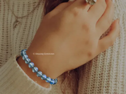 Vista 847 de Amazing Gemstone Crystal Bracelet for Women Men's Gifts - Protection Healing Crystal Bracelet - 8mm Gemstone Beaded Stretchable Bracelet Pulseras