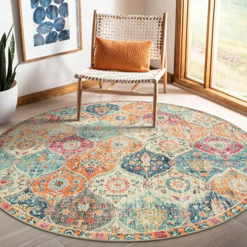 Vista 8 de Lahome - Alfombra marroquí antideslizante y lavable, pequeña alfombra oriental para dormitorio, cocina, entrada, baño, entrada, 61 x 91 cm, crema