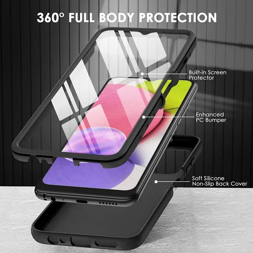 Vista 3 de para Samsung Galaxy A03s Funda de teléfono: Funda protectora híbrida de silicona delgada y a prueba de golpes - Funda celular duradera de TPU