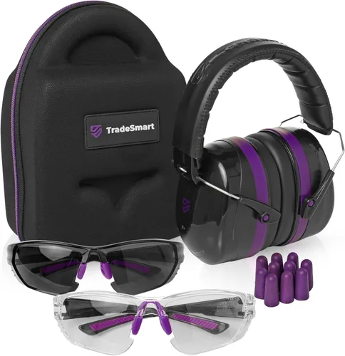 Vista 19 de TradeSmart All-in-One Shooting Ear Protection - Comfort+ NRR 28 Earmuffs, Glasses & Earplugs + Carry Case