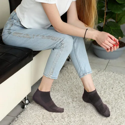 Vista 4 de Calcetines tobilleros unisex de rayón fino, transpirables, de corte bajo, atléticos, para correr y correr, para mujeres y hombres, 4-8-12 pares