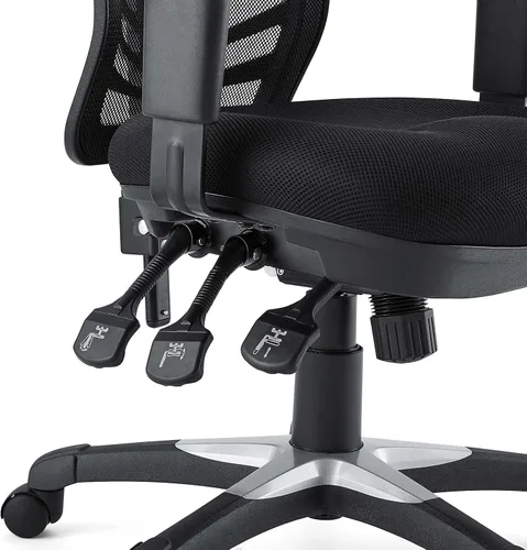 Vista 10 de Modway EEI-757-BLK Silla de oficina ergonómica articulada de malla en negro Color negro.