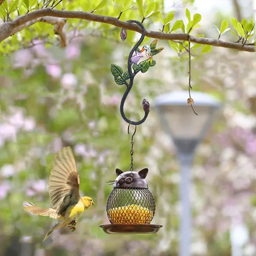 Vista 4 de Ganchos en S resistentes, ganchos grandes para plantas al aire libre, ganchos decorativos de metal para colgar macetas de jardín, cestas de flores