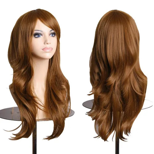 Vista 7 de AneShe – Peluca de mujer de pelo ondulado de 28 pulgadas (71.12 cm) de largo, resistente al calor, ideal para cosplay