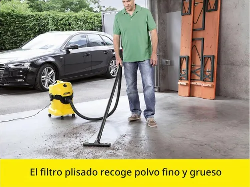 Vista 8 de Karcher WD4 aspiradora para agua y polvo, multiuso, con motor de 1800 V, diseño que ahorra espacio.