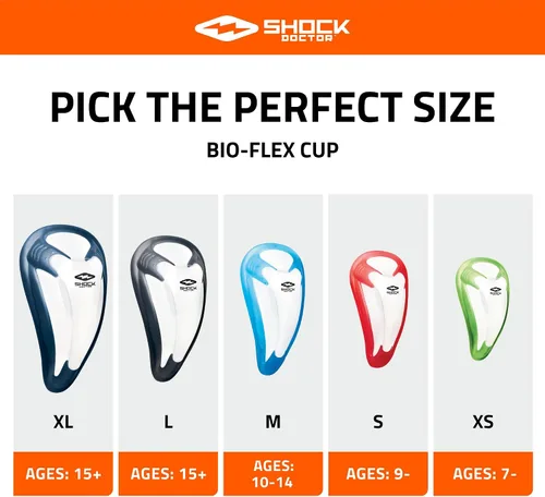 Vista 2 de Shock Doctor BioFlex Athletic Cup, Vented Protection, Youth Sizes
