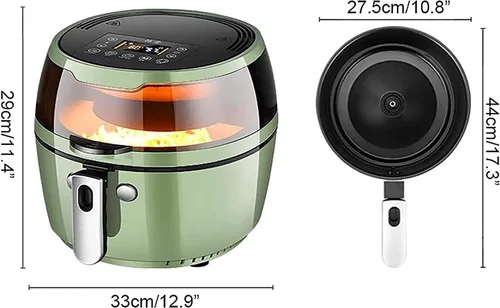 Vista 2 de Freidora de aire de 8.4 cuartos de galón, 1500 W, freidora de aire tostadora, horno combinado con asador y deshidratador, controles digitales
