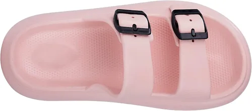 Vista 3 de KVbabby Sandalias de nube para niños, doble hebilla ajustable, sandalias para niñas y niños, suela gruesa, cojín de ducha antideslizante