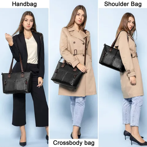 Vista 8 de LOVEVOOK Carteras Bolso Tote para Mujer, Bolsos Grandes de Hombro, Bolsas de Trabajo de Cuero con Múltiples Bolsillos, Bolso Satchel Hobo