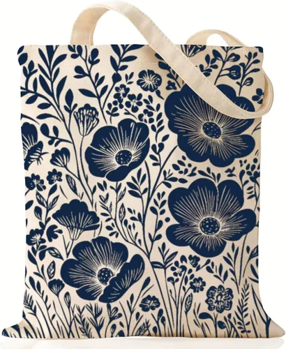 Vista 12 de Andeiltech Bolsa de lona para mujer, bolsa de viaje estética, bolsa de hombro reutilizable, regalo de cumpleaños para mamá
