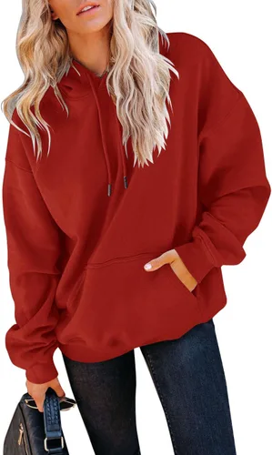 Vista 37 de Yuccalley Sudaderas con capucha y bolsillo de manga larga para mujer