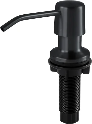 Vista 4 de Dispensador de jabón para fregadero de cocina, boquilla de 4 pulgadas y botella de capacidad de 16 onzas, dispensador de jabón negro para encimera