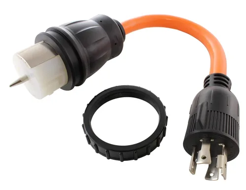 Vista 10 de AC WORKS Generador a interruptor de transferencia Adaptador de caja de entrada de 50 amperios (L5-30 30Amp 3 clavijas a CS6364 flexible) Amarillo