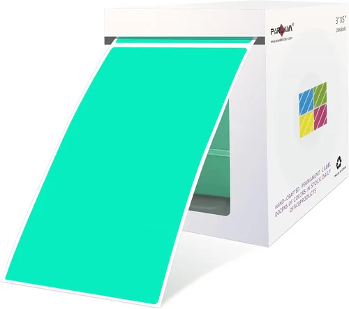 Vista 18 de PARLAIM 5 x 3 pulgadas Rectángulo de colores pegatinas de inventario, 1000 unidades de 4 rollos de etiquetas adhesivas cuadradas para cajas móviles