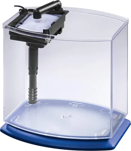 Vista 2 de Aqueon Kit de Acuario Pequeño LED MiniBow con Tecnología SmartClean, Azul, 1 Galón
