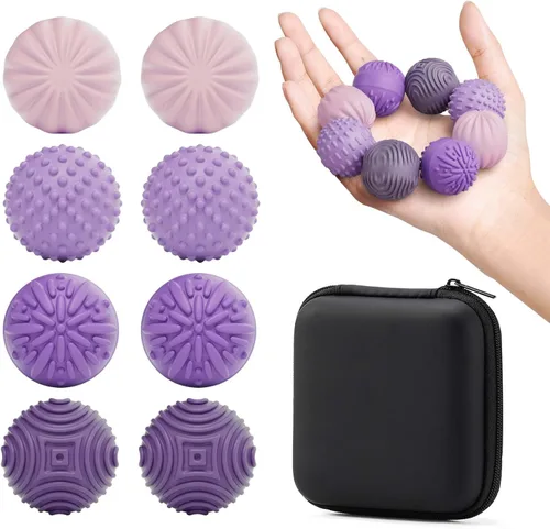 Vista 9 de luckdoor Bolas Magnéticas de Silicona Fidget para Adultos y Adolescentes, 4PCS Juguetes Sensoriales para Aliviar el Estrés para Autismo TDAH