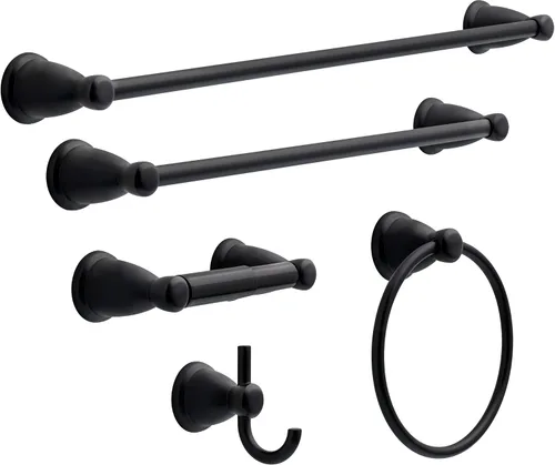 Vista 20 de Franklin Brass Kinla - Juego de accesorios de baño de 3 piezas, color negro mate, accesorios de baño, KIN3PC-MB