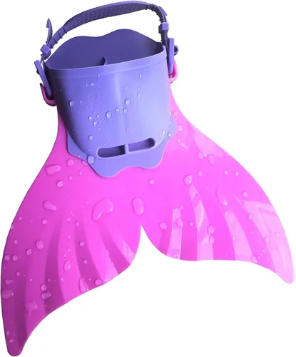 Vista 4 de GALLDEALS Monoaleta de sirena, aleta de natación para niños, niñas, niños, aleta de sirena para entrenamiento de natación