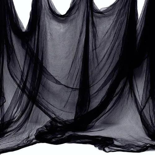Vista 13 de Whaline Tela espeluznante blanca de Halloween de 197 x 87 pulgadas, ropa de gasa espeluznante, decoración de Halloween para casas embrujadas