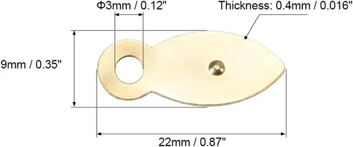 Vista 2 de uxcell Botón de giro de marco, 7/8 pulgadas de metal plano con tornillos para colgar imágenes, fotos, dibujos y carteles, 30 piezas (dorado)