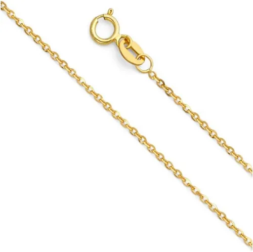 Vista 2 de Colgante de oro bicolor de 14 quilates con dije de Santa Muerte (1.850 in x 0.787 in), con cadena Rolo de 18 pulgadas, Metal, No es una piedra