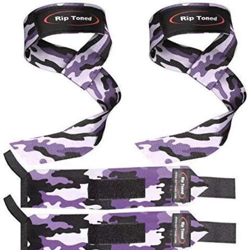 Vista 8 de Rip Toned Wrist Wraps & Lifting Straps Combo – Dynamic Duo Push & Pull Support for Weightlifting – Wrist Support Wraps + Padded Grip Straps for