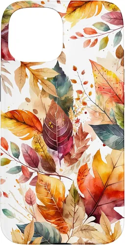 Vista 6 de Funda para iPhone 16 Aesthetic Autumn Fall Colorful Leaves Watercolor Art