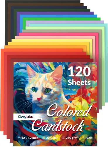 Vista 8 de Papel de cartulina con purpurina de 12 x 12 pulgadas, 92 libras, papel con purpurina de 92 libras, 60 hojas para álbumes de recortes, fabricación