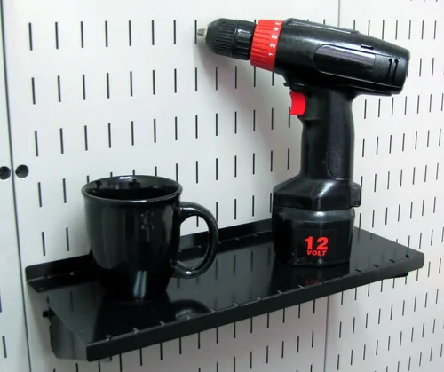 Vista 6 de Wall Control KT-200-DLX B Panel de Almacenamiento Ranurado Surtido de Ganchos Deluxe, Negro y ASM-SH-1606 B Conjunto de Estante Profundo