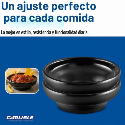 Vista 8 de Carlisle FoodService Products 087503 Plato de salsa de melamina, 5 oz de capacidad, negro (caja de 48)