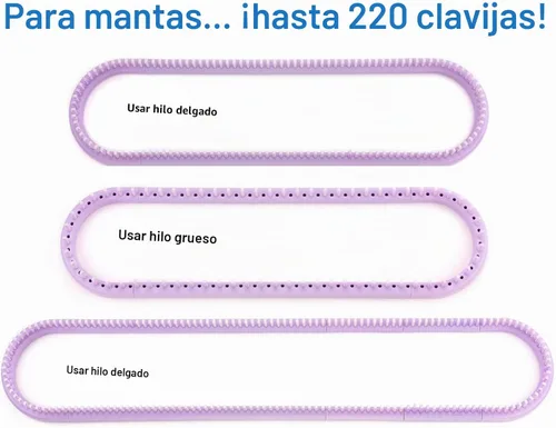 Vista 3 de Authentic Knitting Board Telar multi-tejido ajustable, piezas de enganche, calibre pequeño y grande