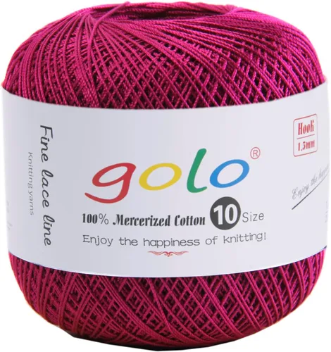 Vista 47 de Golo - 3 bolas de hilo de ganchillo tamaño 10, hilo de crochet para tejer a mano 102