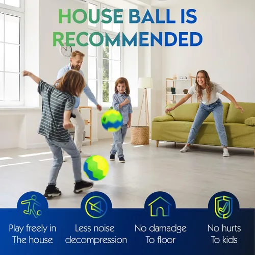 Vista 4 de Picador The House Ball, Soft and Safe Indoor Soccer Balls Size 4 for Inside Home Yard, Fun Kids Soccer Gifts for Girls Boys Indoor Play