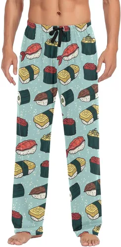 Vista 14 de Ollabaky Pantalones de pijama para hombre, pantalones de pijama con bolsillos, pantalones de descanso para hombre Multi 01