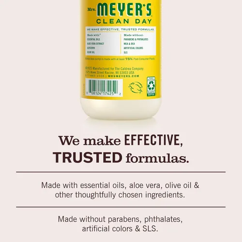 Vista 5 de MRS. MEYER'S Clean Day Jabón de manos, hecho con aceites esenciales, fórmula biodegradable, madreselva, 12.5 onzas líquidas