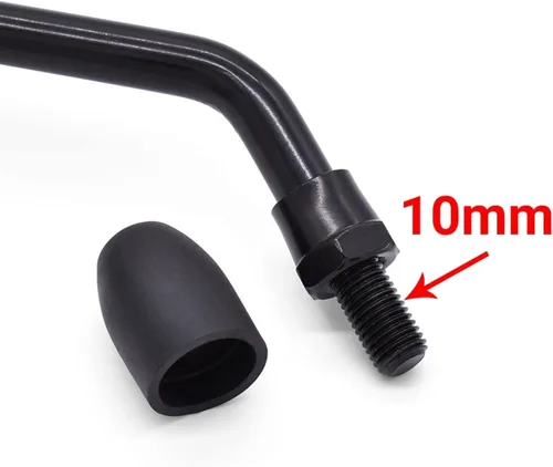 Vista 6 de Espejo retrovisor para motocicleta, espejo retrovisor, espejo lateral universal de 0.394 in y 0.315 in para Kawasaki Z250 Z300 para VERSYS 300X Negro