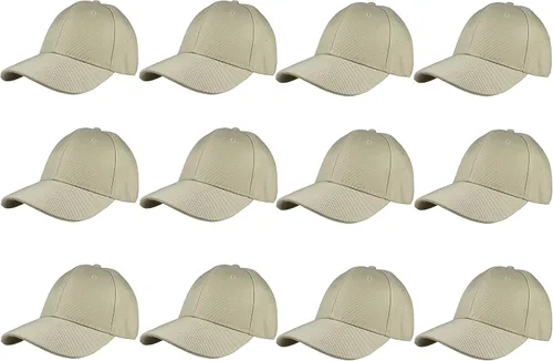 Vista 70 de Gorras de béisbol con correa trasera ajustable, lisas, negras, 12