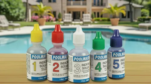 Vista 4 de Poolmaster 23227 - Soluciones de indicadores de reemplazo #1 - #5 para pruebas de agua de spa o piscina, neutro, pequeño Incluye soluciones 1-5